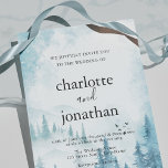 Blauwgebergte Rustic Waterverf Wedding Kaart<br><div class="desc">Blue Mountain Forest Rustic Waterverf Wedding Invitation</div>