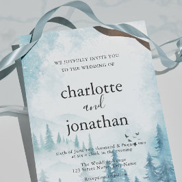 Blauwgebergte Rustic Waterverf Wedding Kaart