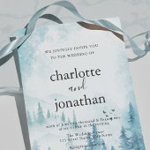 Blauwgebergte Rustic Waterverf Wedding Kaart
