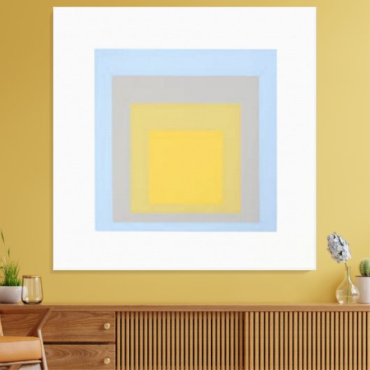 Blauwgeel Josef Alberts Canvas Afdruk (Insitu (Woonkamer))