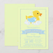Blauwgeel Schattige Rubber Duck Baby shower Kaart (Voorkant / Achterkant)