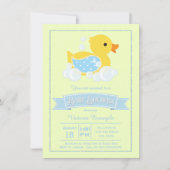 Blauwgeel Schattige Rubber Duck Baby shower Kaart (Voorkant)