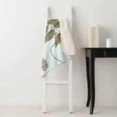 Blauwgeige geelzuchtige vogel op Wisteria Sherpa Deken (In situ)