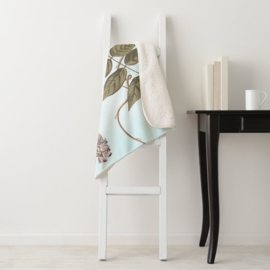 Blauwgeige geelzuchtige vogel op Wisteria Sherpa Deken (In situ)