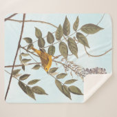 Blauwgeige geelzuchtige vogel op Wisteria Sherpa Deken (Voorkant (horizontaal))