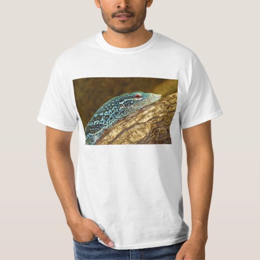 Blauwgekleurde boommonitor Varanus Macraei T-shirt (Voorkant)
