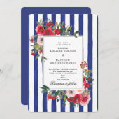 Blauwgekleurde Trouw Uitnodiging (Voorkant / Achterkant)