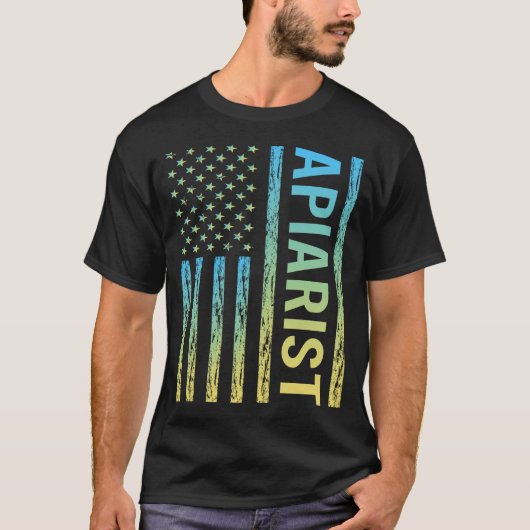 Blauwgele apiarist t-shirt (Voorkant)