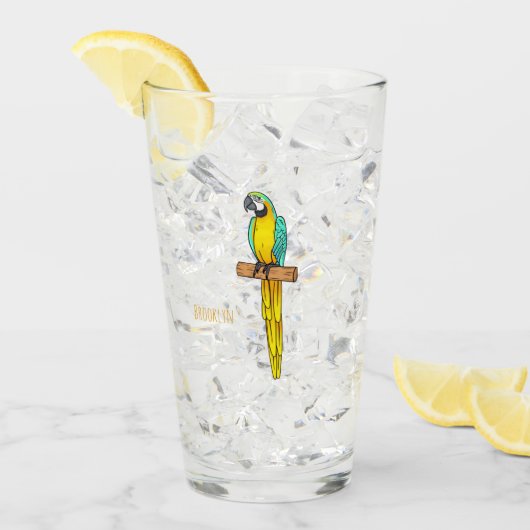 Blauwgele cartoon glas (Voorkant ijs)