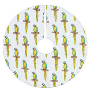 Blauwgele cartoon kerstboom rok