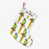 Blauwgele cartoon kleine kerstsok (Voorkant (Hangend))