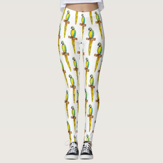 Blauwgele cartoon leggings (Voorkant)