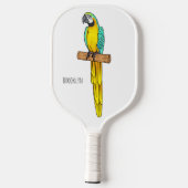 Blauwgele cartoon pickleball paddle (Achterkant)