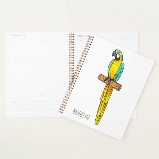 Blauwgele cartoon planner (Display)