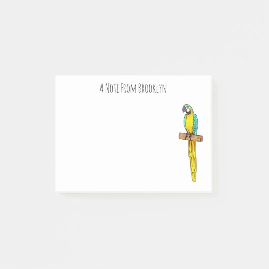 Blauwgele cartoon post-it® notes (Voorkant)