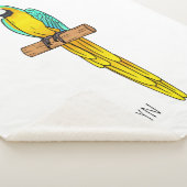 Blauwgele cartoon sherpa deken (3/4)