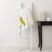 Blauwgele cartoon sherpa deken (In situ)