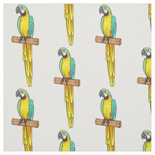 Blauwgele cartoon stof (Swatch)