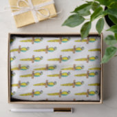Blauwgele cartoon tissuepapier (Geschenk)