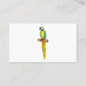 Blauwgele cartoon visitekaartje (Achterkant)