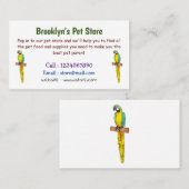 Blauwgele cartoon visitekaartje (Voorkant / Achterkant)