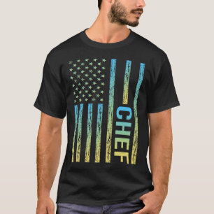 Blauwgele chef-kok t-shirt