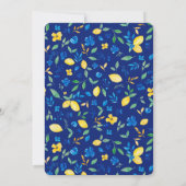 Blauwgele citroenen waterverf baby shower kaart (Achterkant)