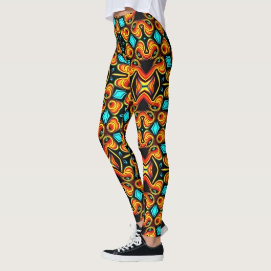 Blauwgele Leggings met patroon (Links)