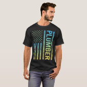 blauwgele loodgieter t-shirt (Voorkant volledig)