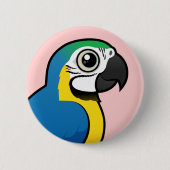 Blauwgele Macaw Ronde Button 5,7 Cm (Voorkant)