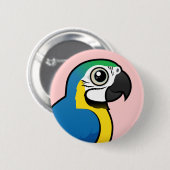 Blauwgele Macaw Ronde Button 5,7 Cm (Voorkant /achterkant)