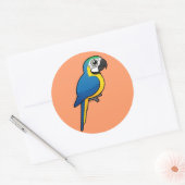 Blauwgele Macaw Ronde Sticker (Envelop)
