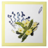 Blauwgele Natuur Tegeltje (Voorkant)
