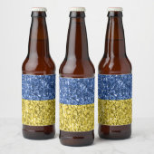 Blauwgele Oekraïense vlag Bier Etiket (Flessen)