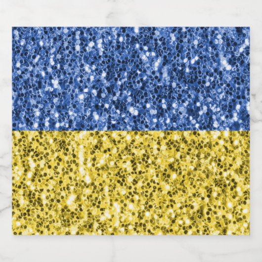 Blauwgele Oekraïense vlag Bier Etiket (Enkel label)