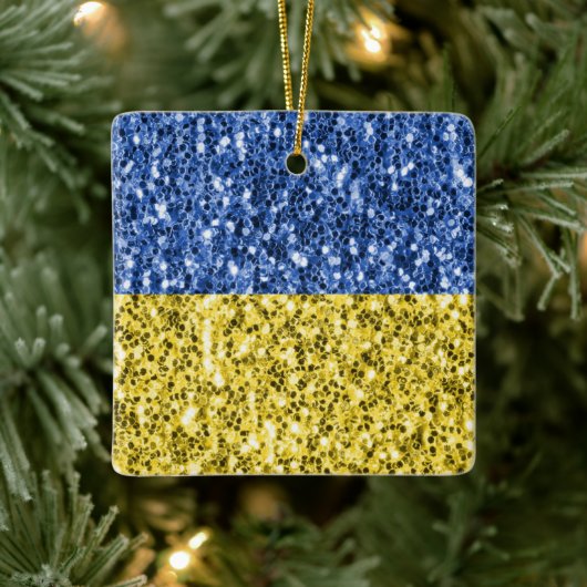 Blauwgele Oekraïense vlag Keramisch Ornament (Boom)