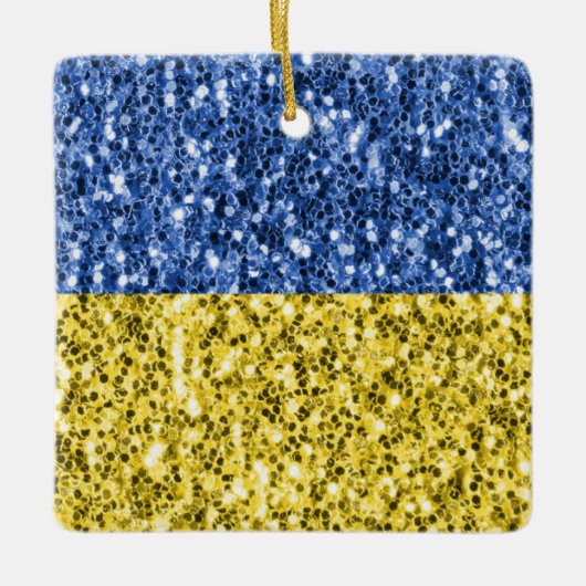 Blauwgele Oekraïense vlag Keramisch Ornament (Voorkant)