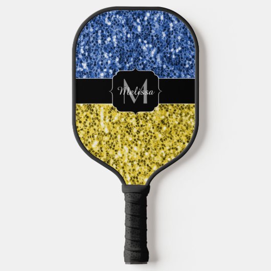 Blauwgele Oekraïense vlag Pickleball Paddle (Voorkant)