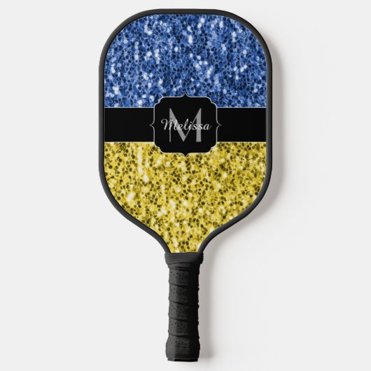 Blauwgele Oekraïense vlag Pickleball Paddle (Achterkant)