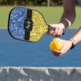 Blauwgele Oekraïense vlag Pickleball Paddle