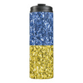 Blauwgele Oekraïense vlag Thermosbeker (Voorkant)