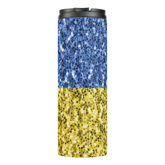 Blauwgele Oekraïense vlag Thermosbeker (Achterkant)