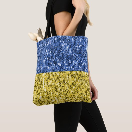 Blauwgele Oekraïense vlag Tote Bag (Dichtbij)