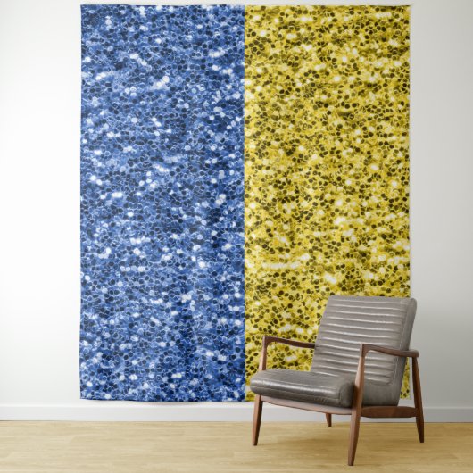 Blauwgele Oekraïense vlag Wandkleed (In situ)