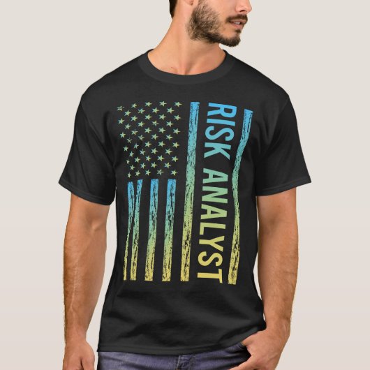 blauwgele risicoanalist t-shirt (Voorkant)