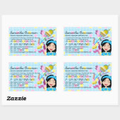 Blauwgele Tegel Cleaner Cartoon Rechthoekige Sticker (Vel)