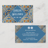 Blauwgele tegels visitekaartje (Voorkant / Achterkant)