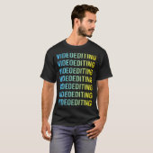 Blauwgele videobewerkingseditor t-shirt (Voorkant volledig)