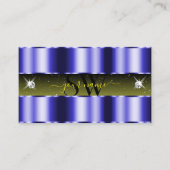 Blauwgele zwarte sparkle-juwelen monogram visitekaartje (Voorkant)