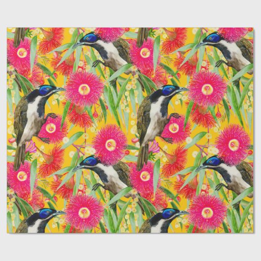 Blauwgelige Honoogatroop Cadeaupapier (Vlak)